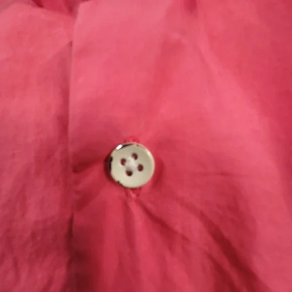 Peter Millar Seaside Collection Button Shirt M Pink Silk Blend Short Sleeve - Picture 5 of 8